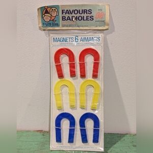 Vintage 1960's-70's Party Time Magnets - Party Favours Nos - Neat!